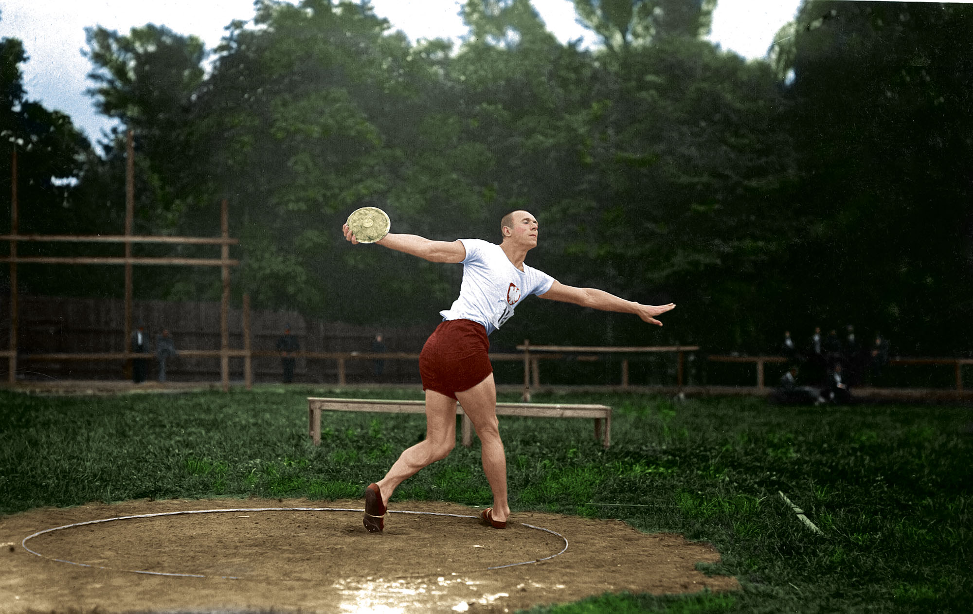 Trening Józefa Barana przed igrzyskami olimpijskimi w Amsterdamie, 1928 r. Źródło: archiwum rodzinne Artura Bilewskiego