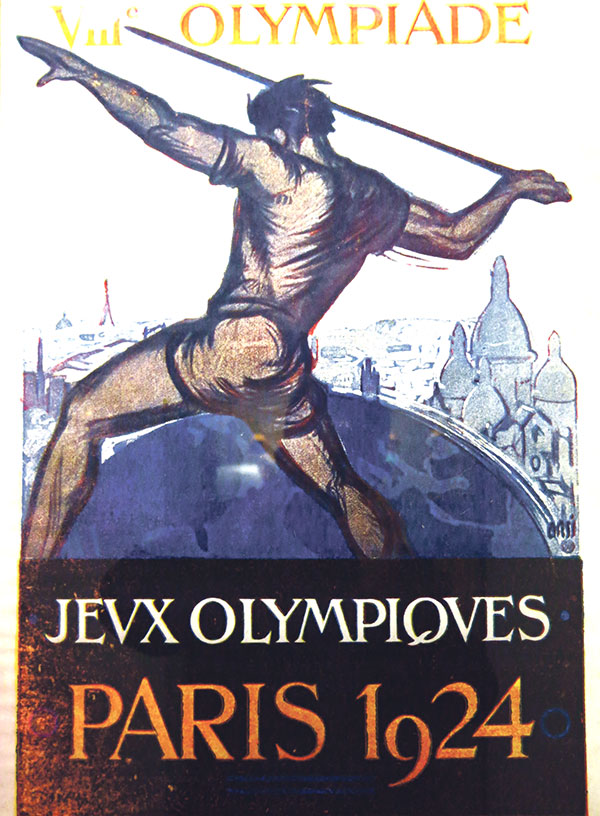 Plakat Letnich Igrzysk Olimpijskich w Paryżu w 1924 r. Źródło: domena publiczna