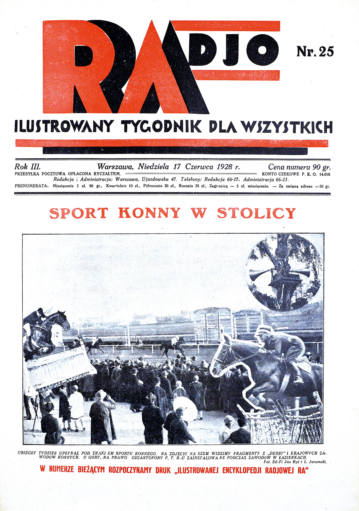 Okładka czasopisma „Radjo” 1928, nr 25. Źródło: Biblioteka Narodowa