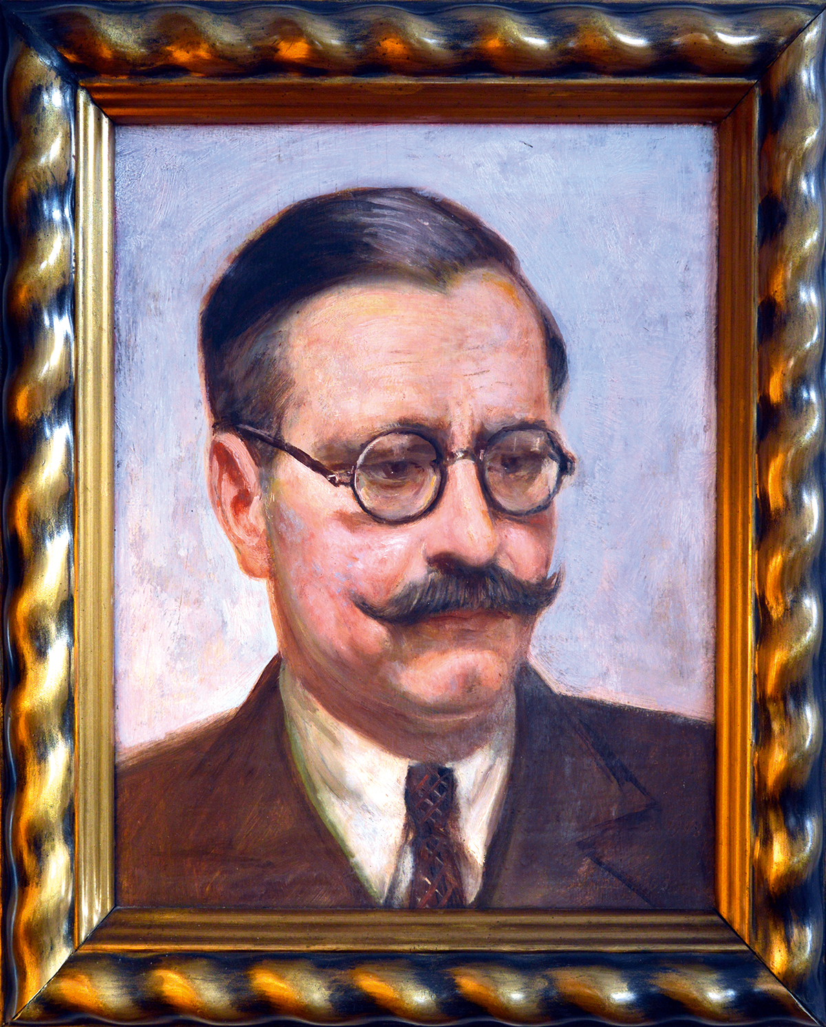 Łukasz Mrzygłód, Portret Wincentego Karugi, ok. 1946 r. (olej na płótnie). Źródło: Muzeum Powiatowe w Nysie