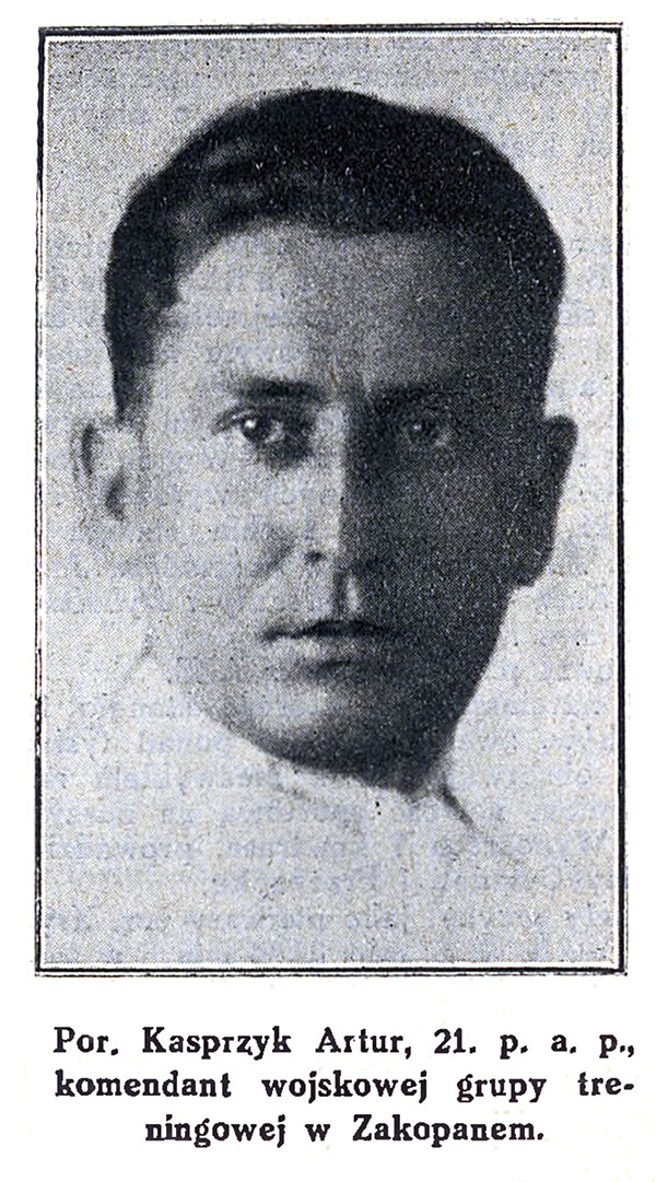 Portret por. Artura Kasprzyka opublikowany w „Ilustrowanym Kurierze Codziennym” (nr 41/1929). Źródło: Małopolska Biblioteka Cyfrowa