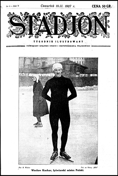 Okładka tygodnika „Stadjon” z 1927 r. Ze zbiorów Biblioteki Narodowej (za: Polona)