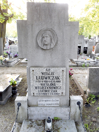 Grób Witalisa Ludwiczaka na cmentarzu parafialnym na Górczynie w Poznaniu Fot. Wikipedia