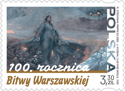 Znaczki 100. rocznica Bitwy Warszawskiej. Źródło: Poczta Polska S.A.