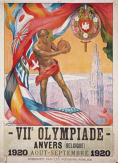 Plakat letnich igrzysk olimpijskich w Antwerpii (1920 r.). Występ polskiej reprezentacji uniemożliwiła wojna polsko-bolszewicka Fot. Wikipedia
