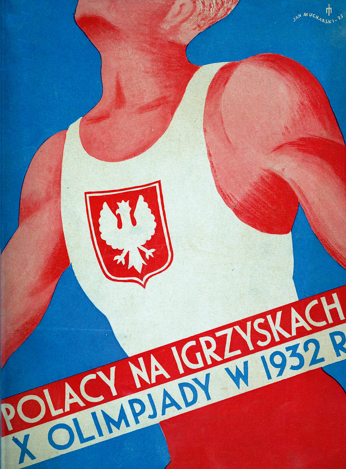 Okładka publikacji Polacy na igrzyskach X Olimpiady w 1932 r., Warszawa 1933. Źródło: Biblioteka Narodowa