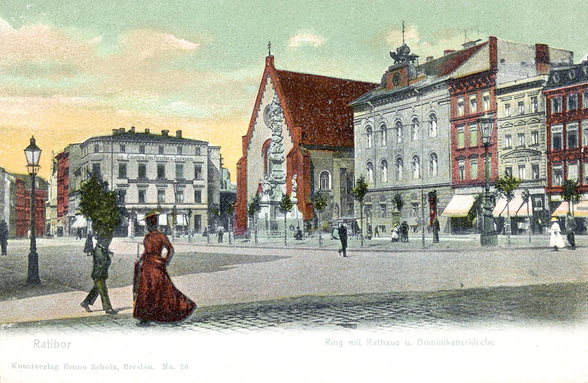 Racibórz na niemieckiej pocztówce z przełomu XIX i XX w. Źródło: Biblioteka Narodowa